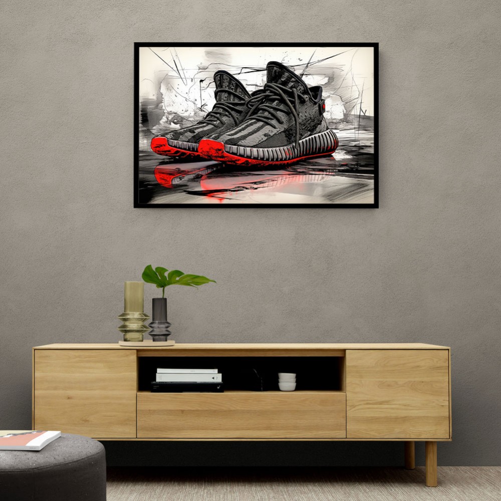 Yeezy Boost 350 Sneakers Graffiti Style 2 Wall Art